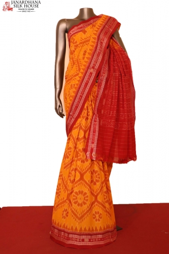 Ikat Pure Cotton Saree - Without Blouse